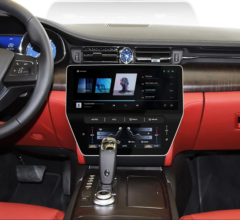Gg Dual Screen Android 13 For Maserati Quattroporte 2013-2020 Ac Panel Climate Board Car Gps Navigation Multimedia Player 5g Sim