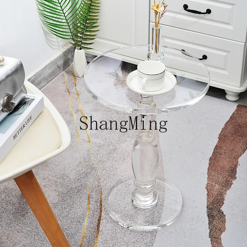 

FG good-looking crystal transparent acrylic small round table modern simple living room sofa side balcony tea table
