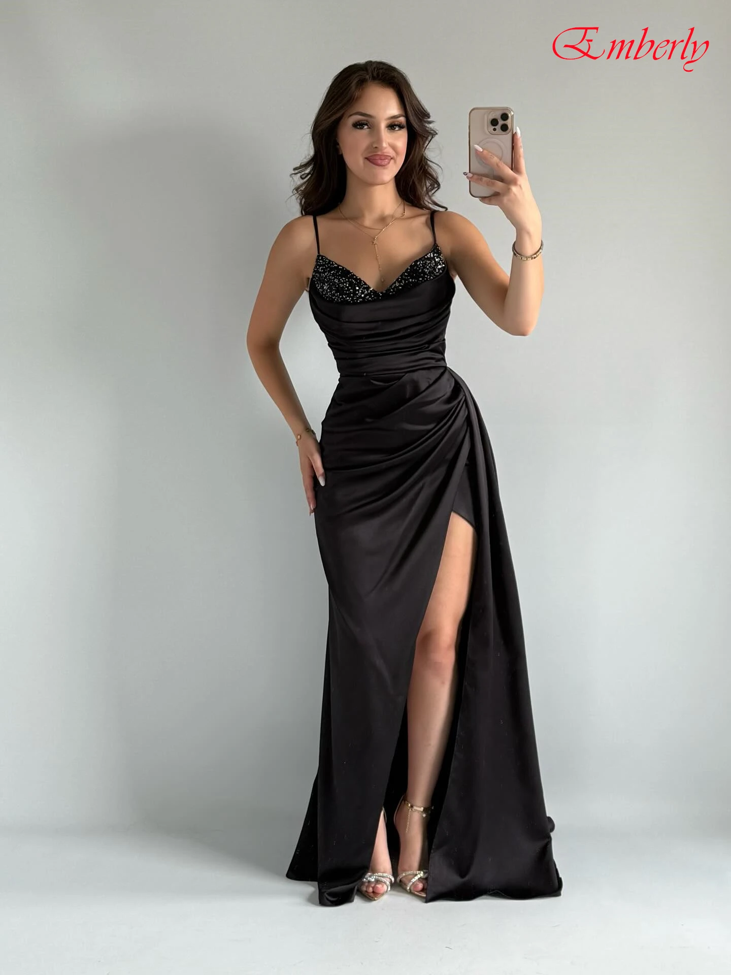 

Customized A-Line Spaghetti Straps Elegant High Quality Evening Dress and Temperament Celebrity Gowns Delicate Party Dress