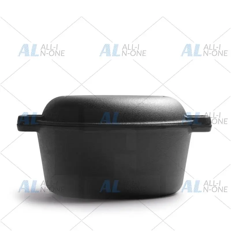 Baking Bread Pot Frying and Stewing 2-in-1 Multifunctional Binaural Pot Deepened Cast Iron Pot Soup Uncoated