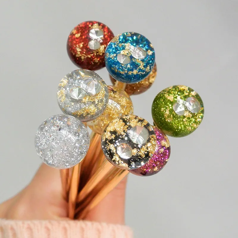 Korean Hair Sticks Simple Colorful Metal Hairpin Women Hair Clips Tin Foil Sequins Hair Sticks Hair Barrettes Hair Accessories