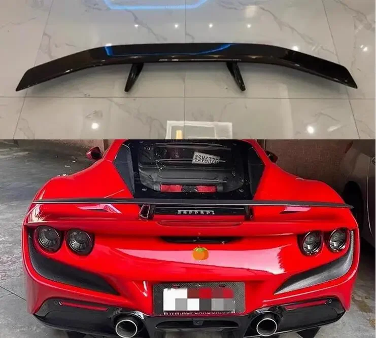 CARBON FIBER REAR WING TRUNK LIP TAIL WITH FLAP SPOILER FOR Ferrari F8 Tributo Spider 2019 2020 2021 2022 2023 GT N Style