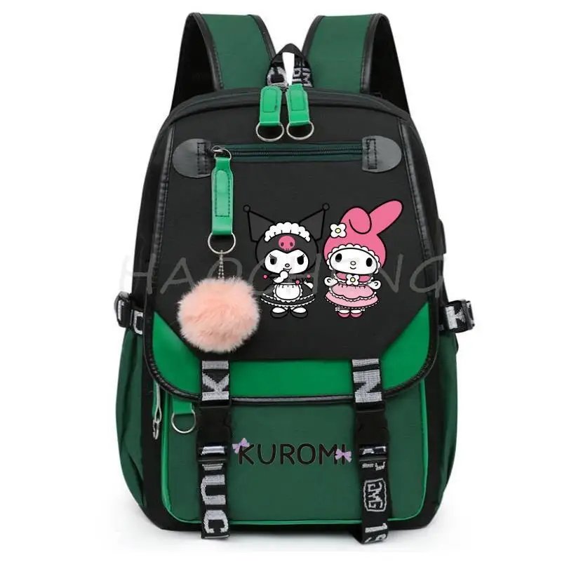 Mochila escolar con múltiples bolsillos para chicas adolescentes, morral escolar Kawaii para mujer