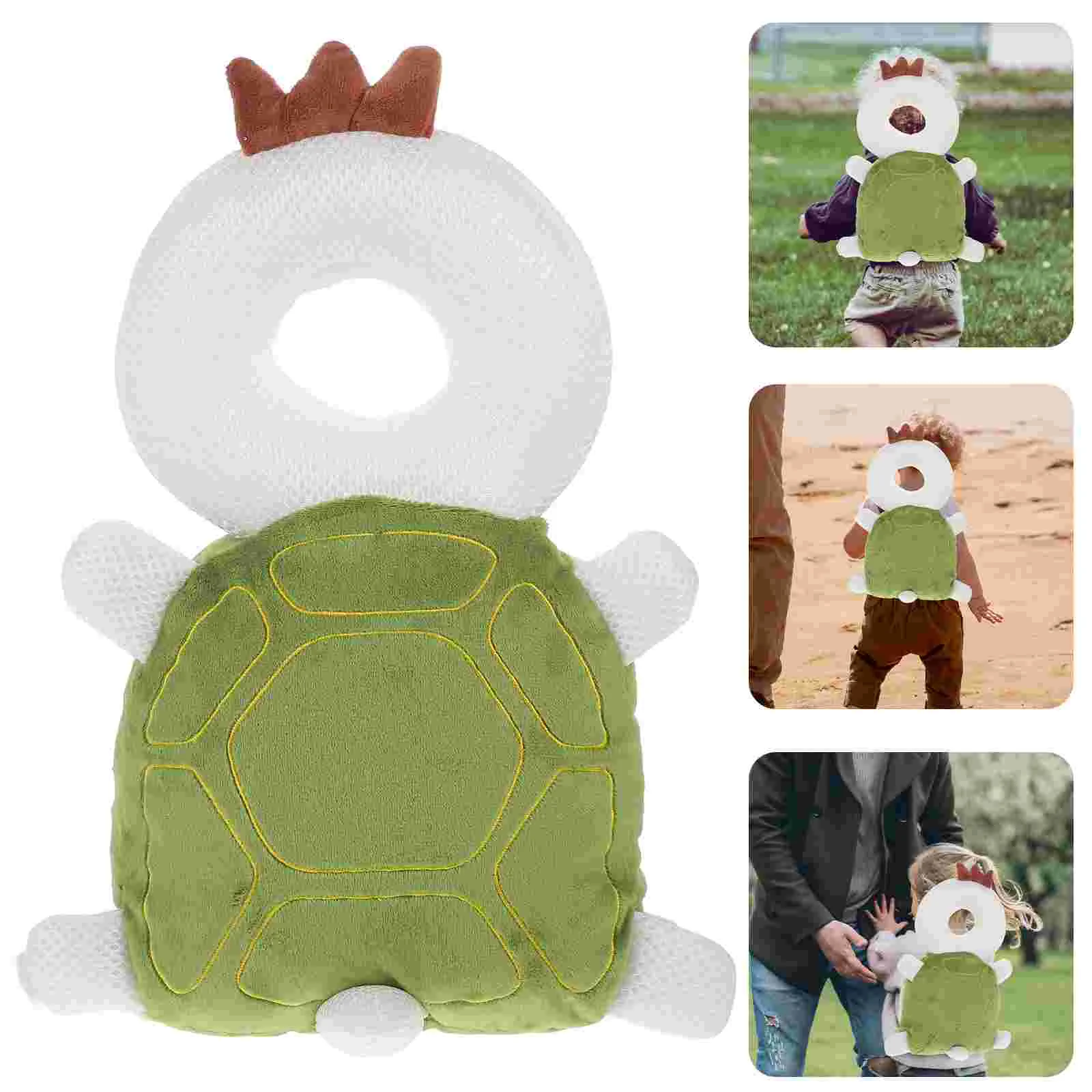 Protector de cabeza para bebé, mochila infantil, Tortuga para niño pequeño, ajustable, terciopelo de cristal, Pp, algodón