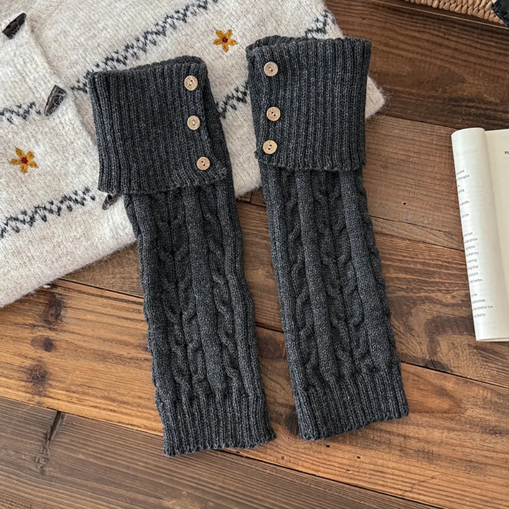 

Jk Harajuku Children's Leg Warmers Japanese Style Solid Color Lolita Knitted Socks Kawaii Casual Kids Long Socks Autumn