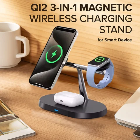 3 in 1 Magnetic Wireless Charger Stand for MacSafe iPhone 17/16/15/14…