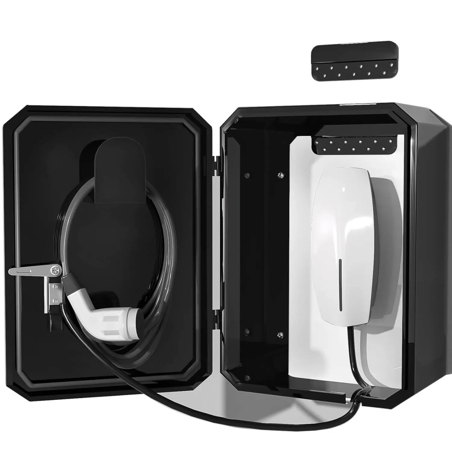 

Настенный защитный ящик для зарядки из холоднокатаной стали диаметром 1,2 мм для Tesla, водонепроницаемый корпус с замком | Бесшовный цельный предмет