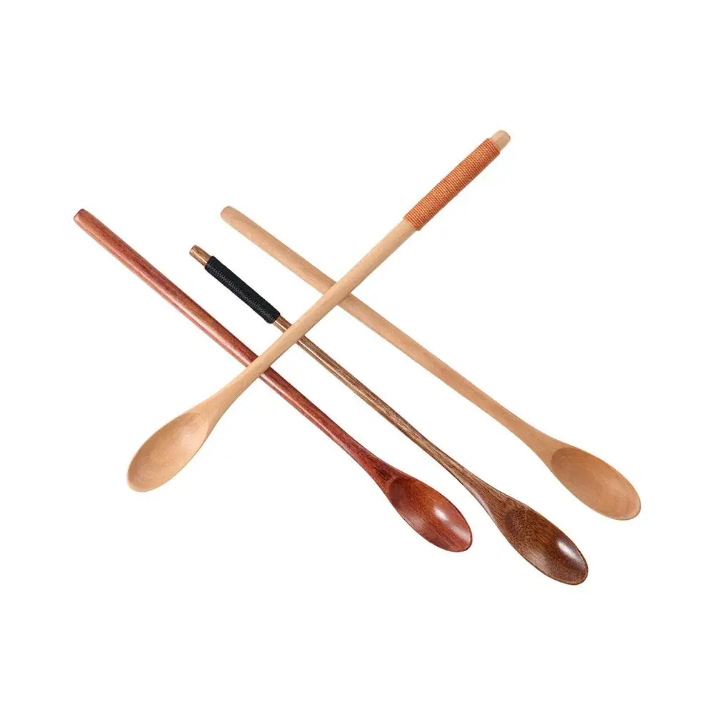 

Wooden Stirring Cooking Long Handle Tea Scoops Tableware Coffee Spoon Honey Spoon