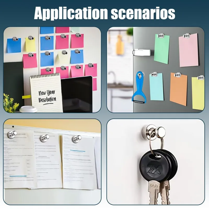 30 قطعة من دبابيس الضغط المغناطيسية، مسامير خريطة النيوديميوم القوية للغاية للسبورة البيضاء والثلاجة والمكتب والمطبخ ولوحة الإعلانات المدرسية