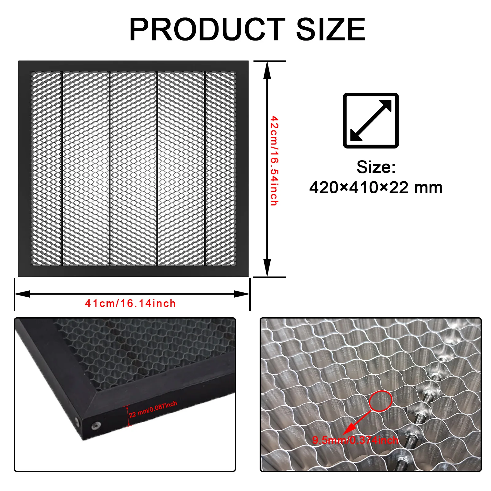 NEJE Laser Honeycomb Table 420×410mm Work Bed CO₂ Diode Laser Flexible Honeycomb Work Plate New CNC Laser Honeycomb Panel