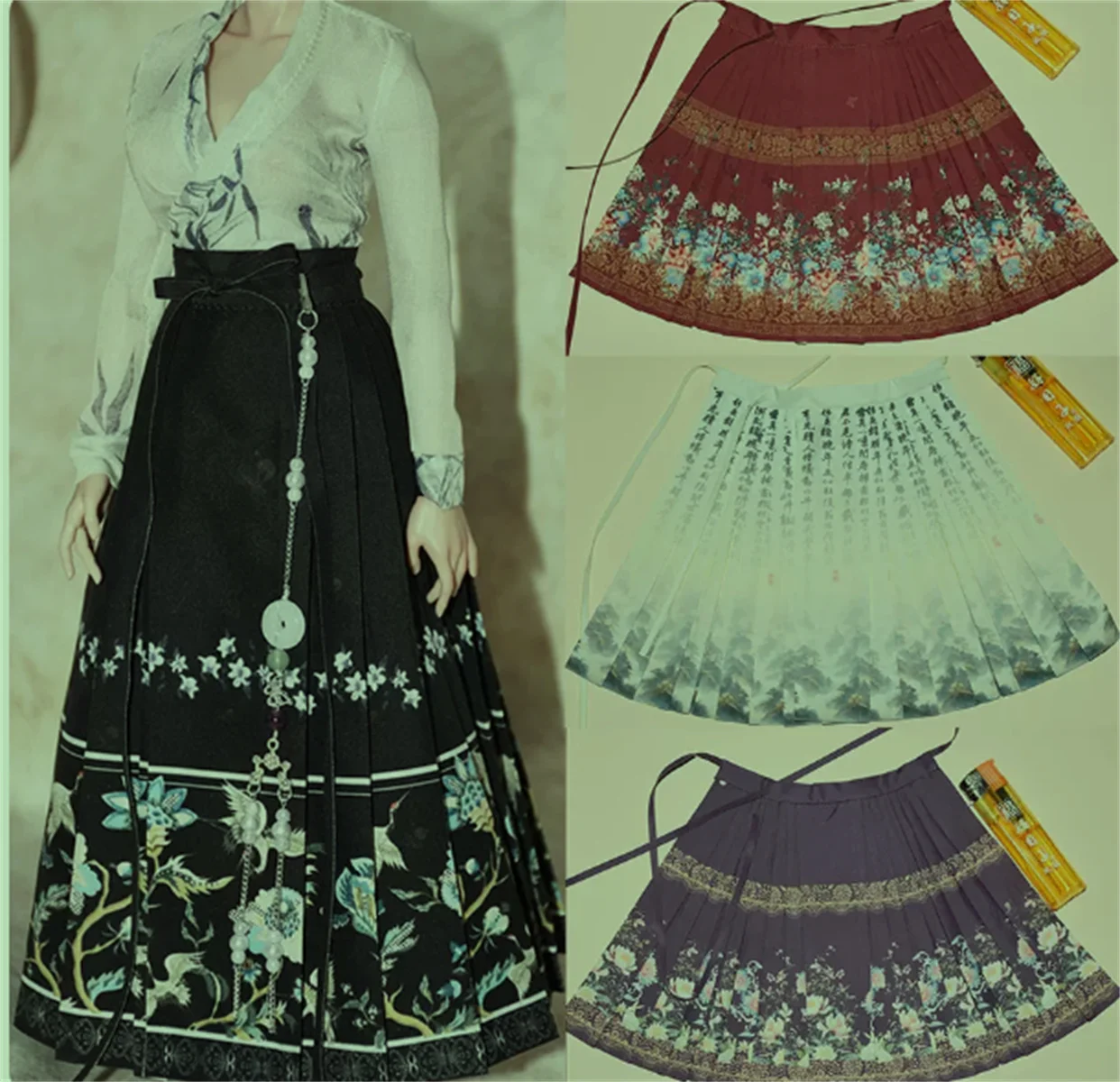 

Ancient Outfit Clothes Suit 1/6 Female Pleated skirt Robe Hanfu Long Dress Ming Dynasty Model for 12“” Action Figure Toys