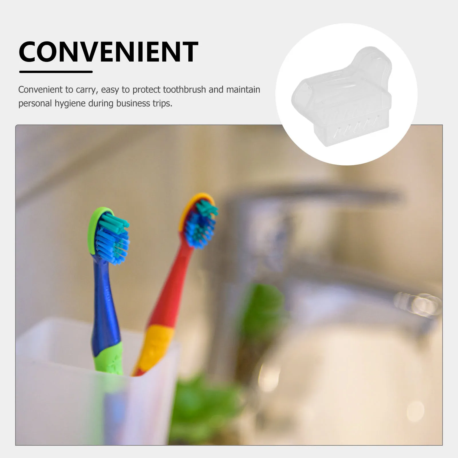 20 szt. Zestaw do pielęgnacji protez, przezroczyste plastikowe osłonki na szczoteczki do zębów, kompaktowe etui podróżne do ochrony i przechowywania szczoteczki do czyszczenia protez.
