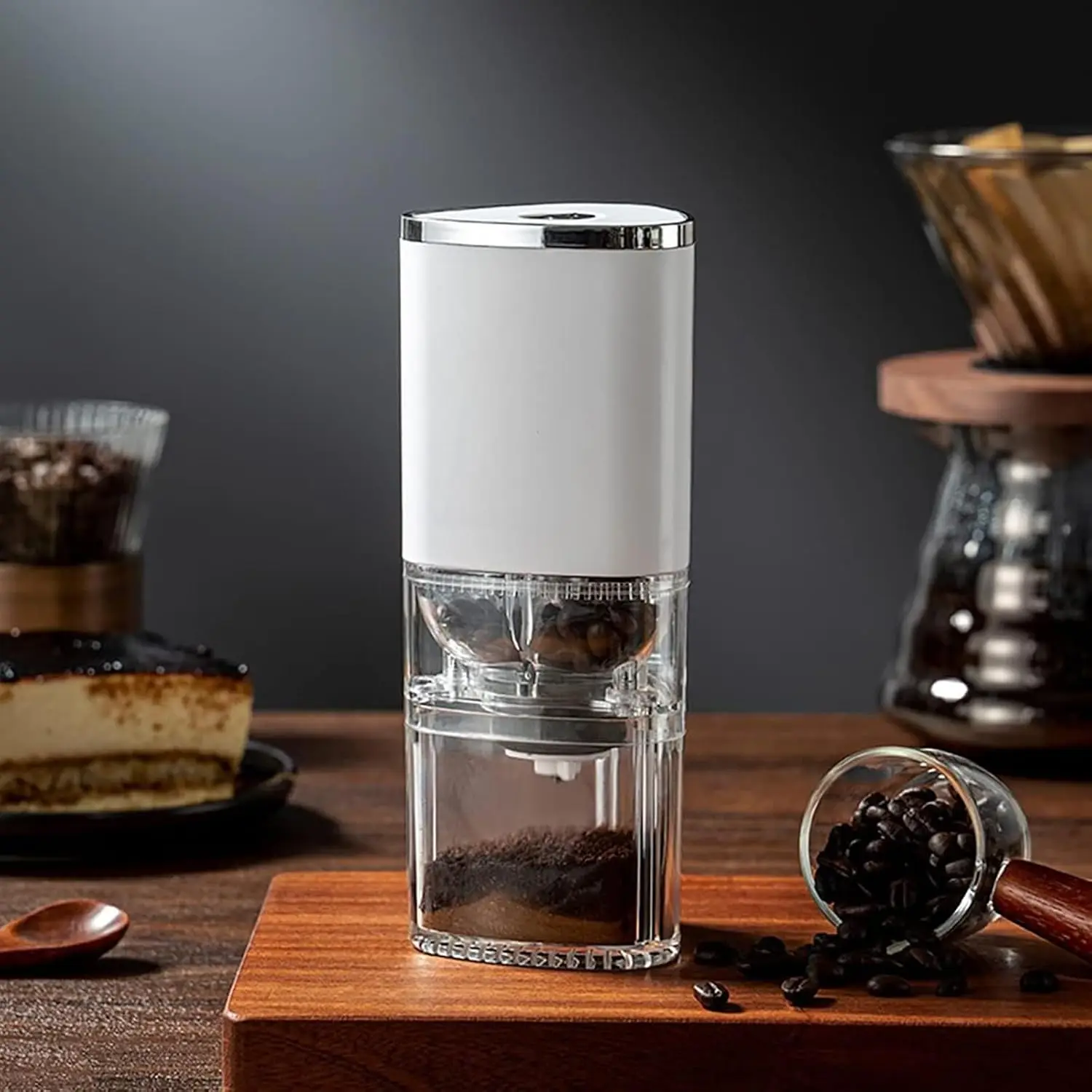 Electric Coffee Grinder, Burr Mill, Household Small Coffee Bean Grinder, Manual Coffee Maker