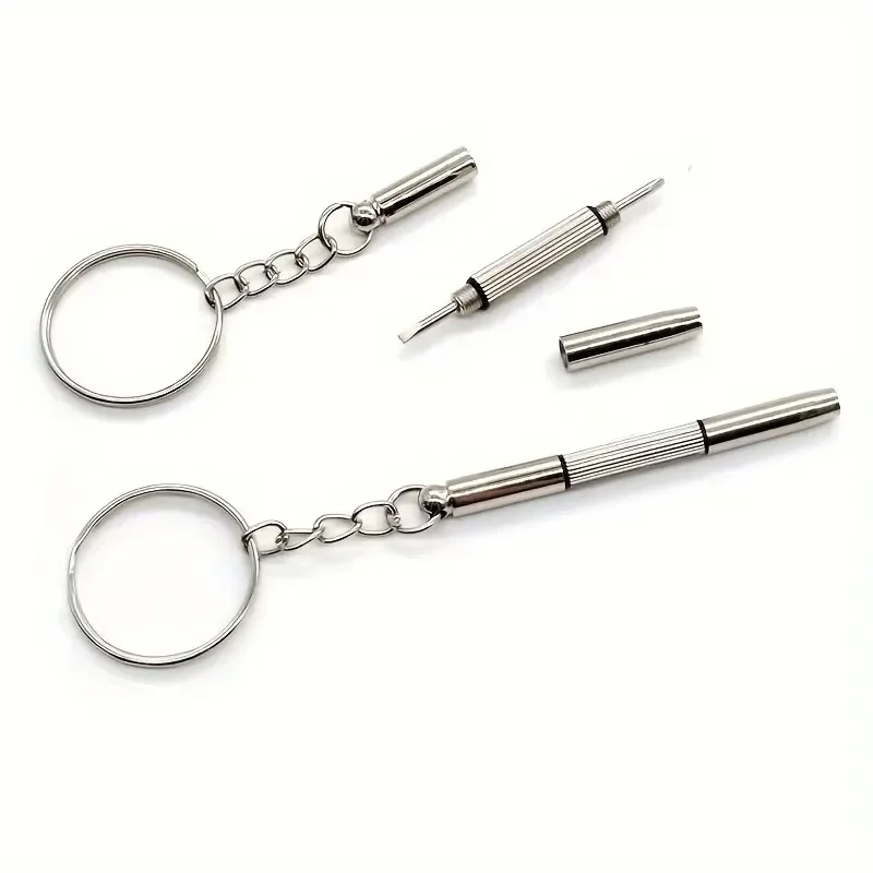 Steel Glasses Screwdriver Eyeglass Screwdriver Watch Repair Kit with Keychain Portable Hand Tools Precision Screwdriver Tools