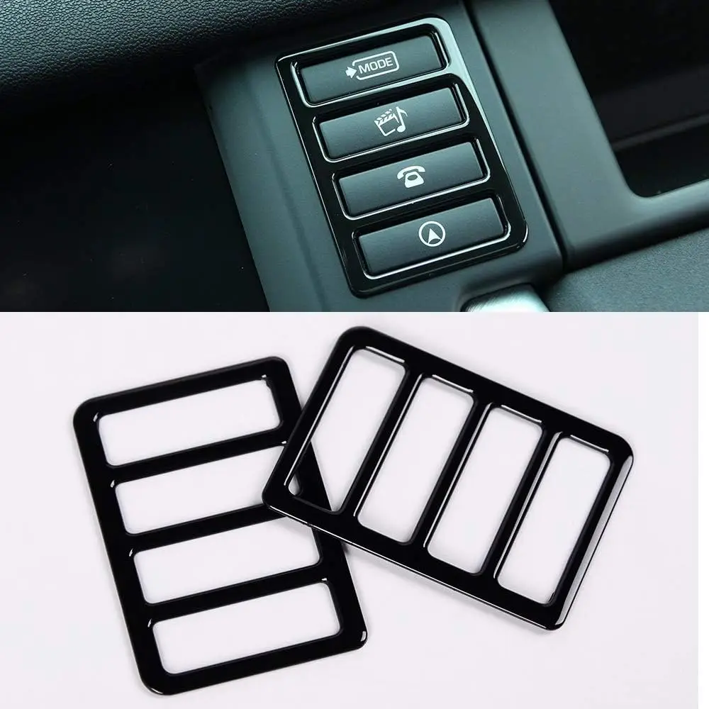 

ABS Silver Car Center Console Navigation Frame Button Cover Trim Sticker Car Accessories For Land Rover Discovery Sport 2015-19