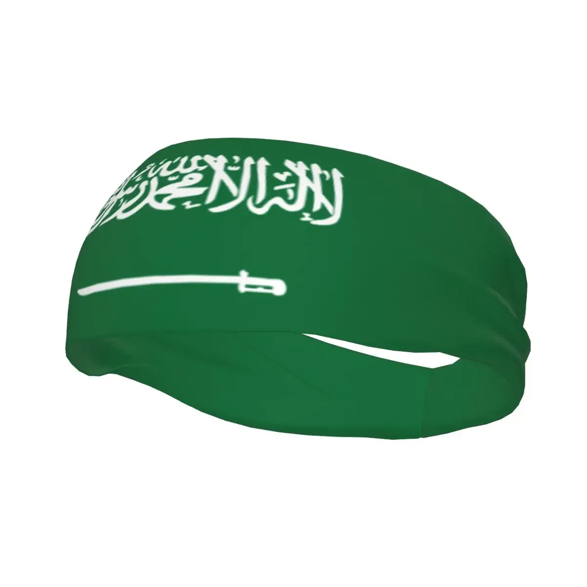 Custom Flag Of Saudi Arabia Sport Headbands for Women Men Stretchy Moisture Wicking Gym Sweatband