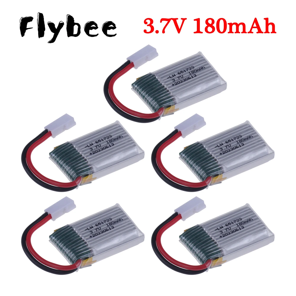 For JJRC H8 Mini 3.7v 180mah Lipo Battery For H2 H48 U207 RC Quadcopter Spare Parts 651723 3.7v Battery for RC Helicopter Toys