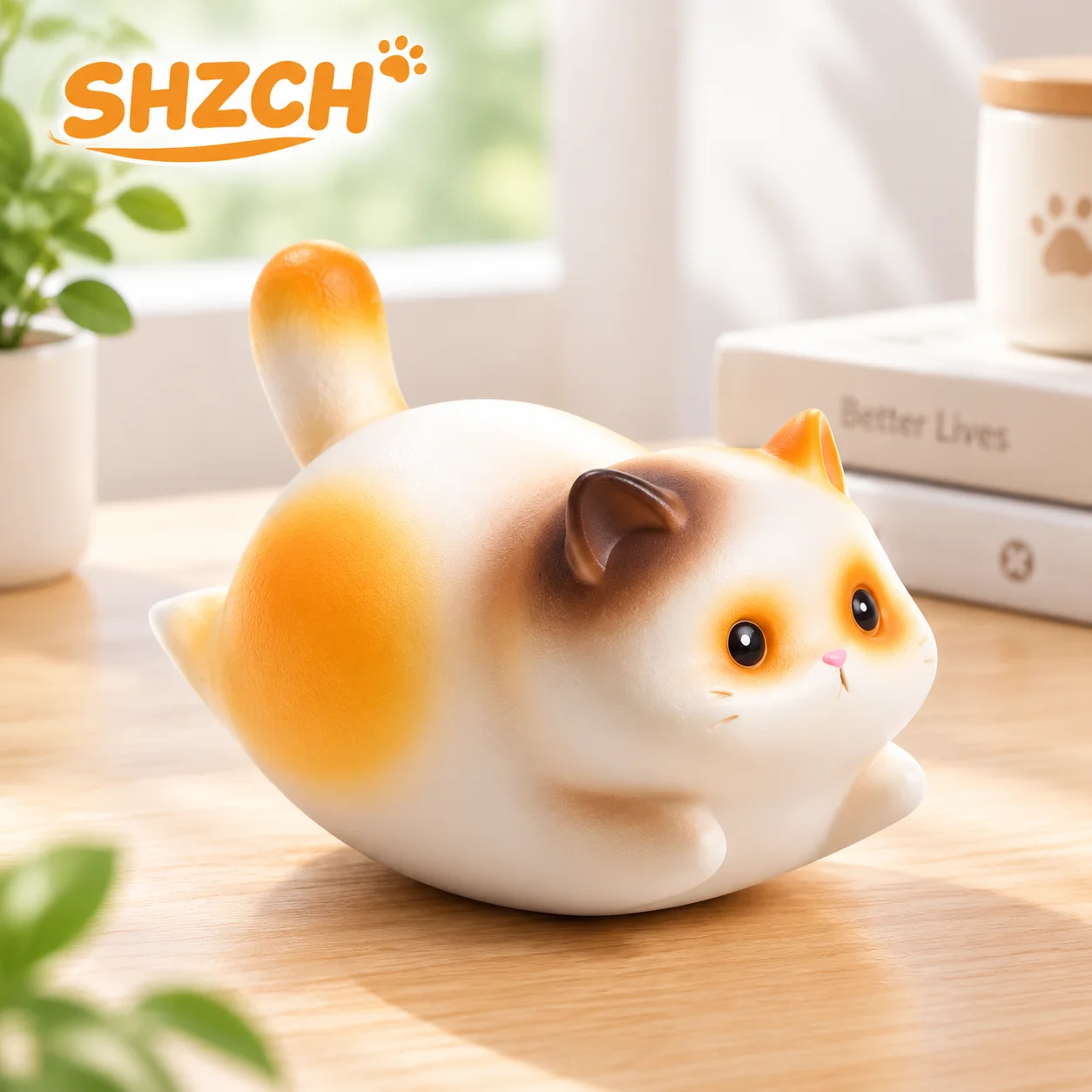 Japanese Cute Siamese Cat Figure Doll Ornament Modern Design Bobble Cat Miniatures Desktop Decoration Статуэтки Кошек FYFM