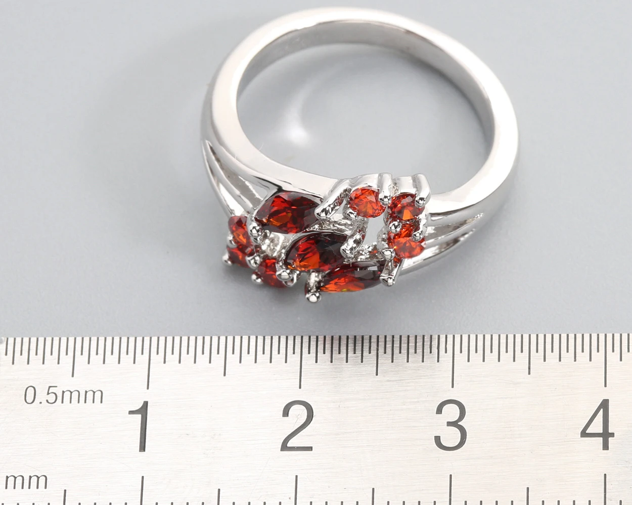 3*5mm Red Garnet 925 Sterling Silver Ring Q0159-R