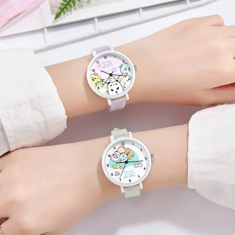 Montre à quartz en silicone avec grand cadran pour femme, montres-bracelets pour enfants, montre pour étudiant, mode populaire, Shoous