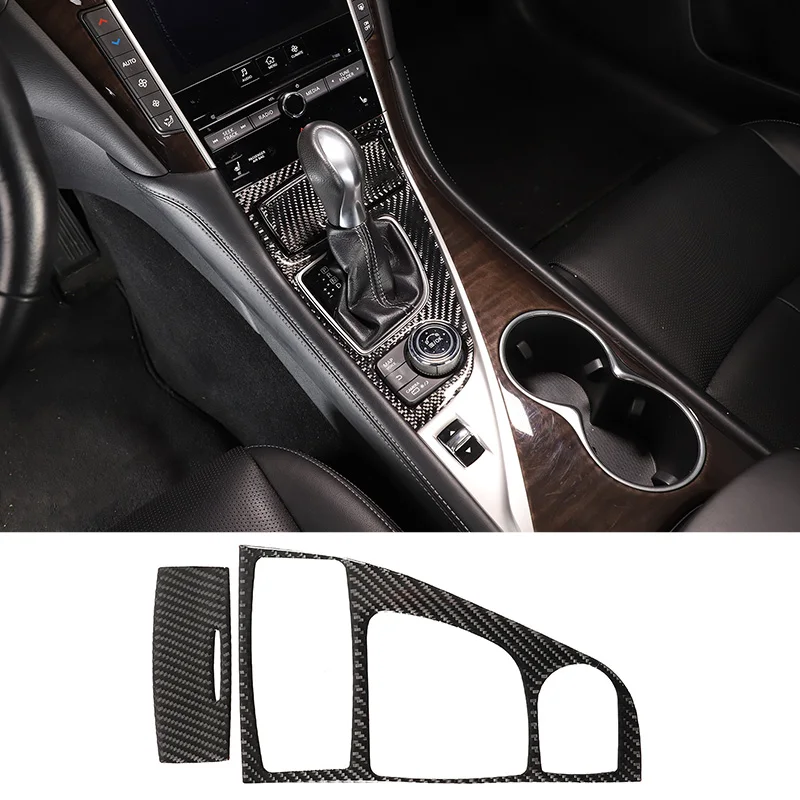 

For Infiniti Q50 Q50L 2015-2022 soft carbon fiber car central control shift panel decoration sticker interior accessories