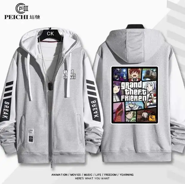 

Anime Frieren: Beyond Journey's End Frieren Fern Hooded Hoodie Cosplay Autumn Winter Men Women Coat Loose Jacket Tops anime