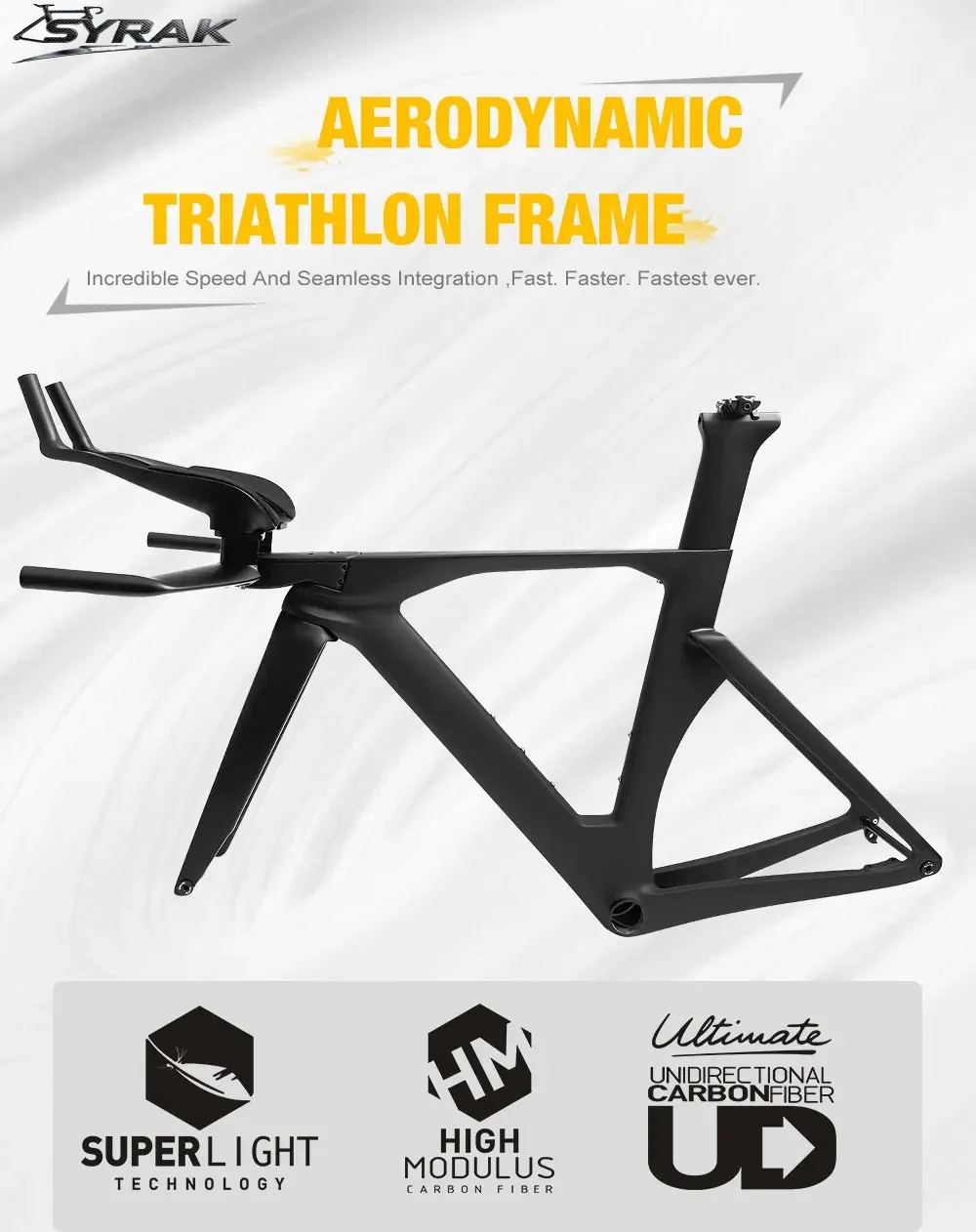 

SYRAK New T1100 S M L Carbon TT Bike Frame Aero Triathlon Bike Frameset High Quality Disc Brake Time Trial Bicycle Hot Sale
