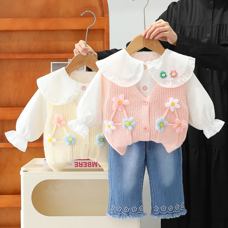 

Sets For Girls Baby clothes spring Western style sweet hoodie Korean version 2PCS set for girls&babies spring and autumn clothes