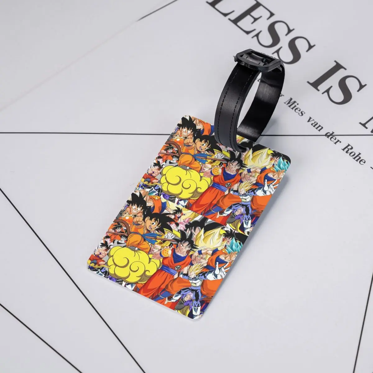 علامة الأمتعة الكرتونية المخصصة من Goku مع بطاقة الاسم، ملصق معرف غطاء الخصوصية Ultra Instinct لحقيبة السفر #5