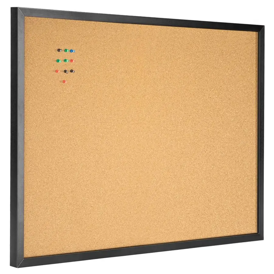 

24 x 36 Cork Board Bulletin Board, Black Framed Corkboard, Black Oak Frame Corkboard, Vision Board and Decorative Hanging Pin Bo