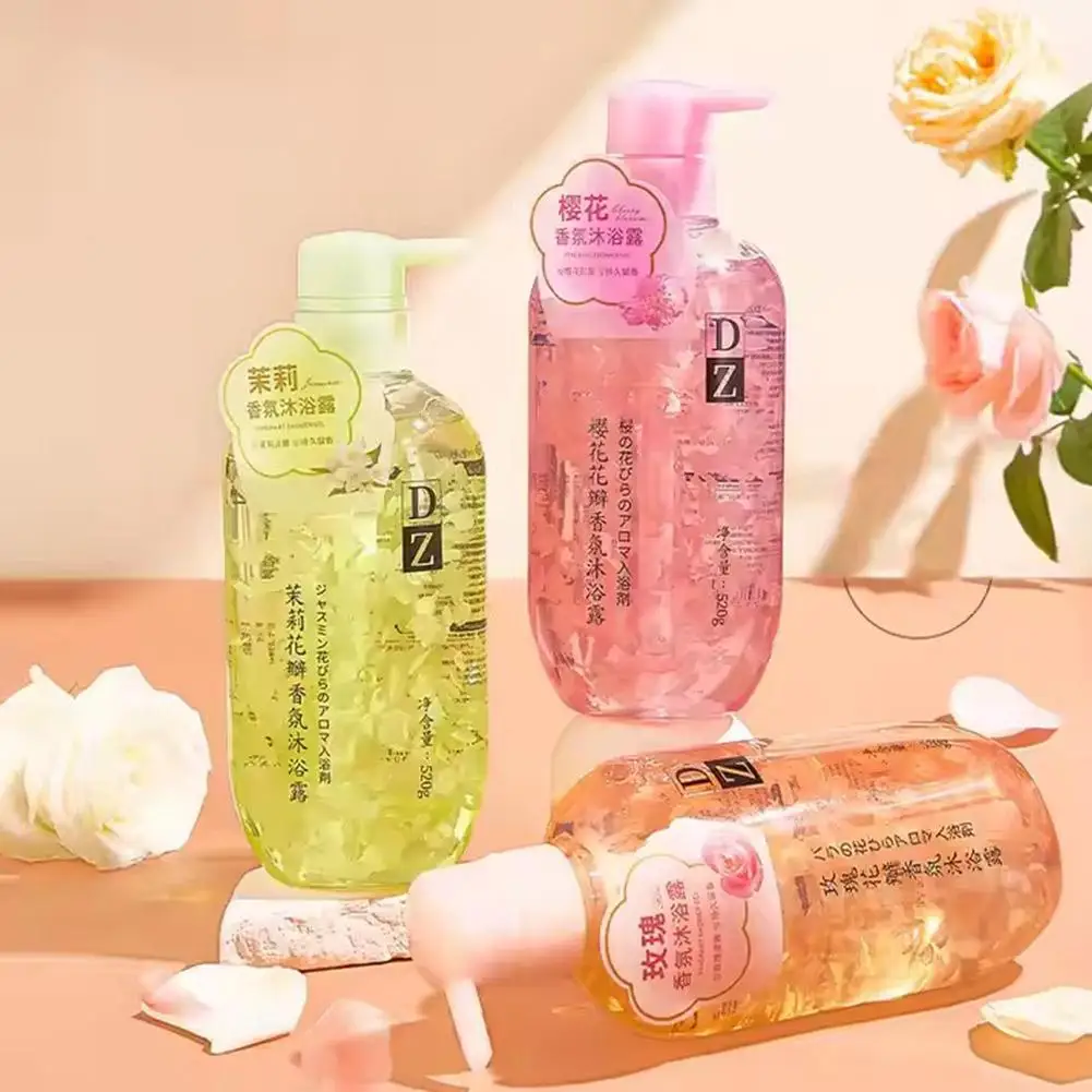 المعطرة ترطيب الجسم غسل الورد ساكورا زهر الياسمين حمام البتلة المنتج العطر العطر الاحتفاظ هلام الاستحمام G7R5