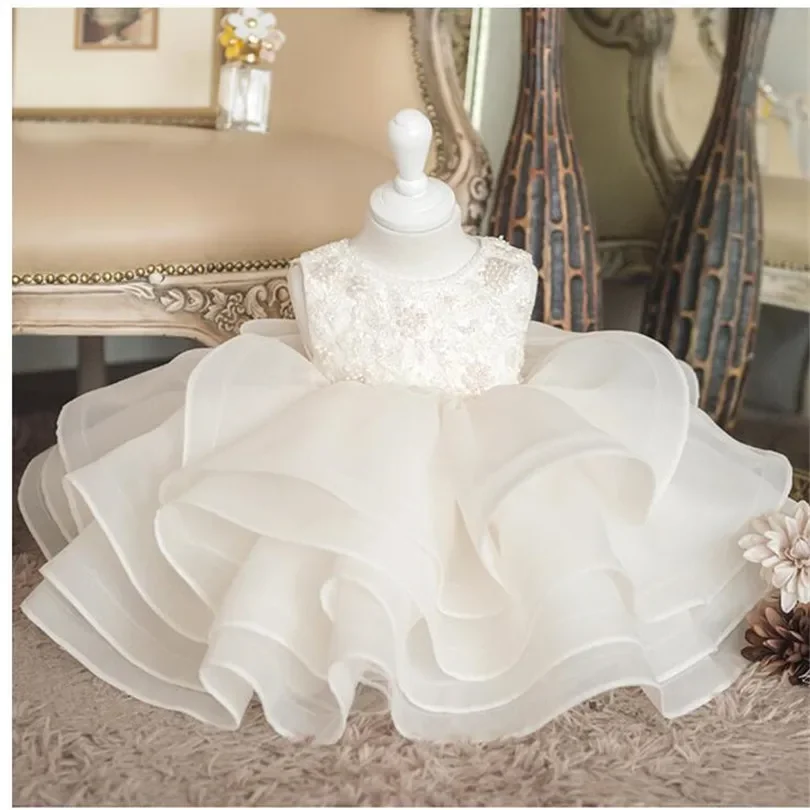 

Платье для девочек на вечеринку и свадьбу, платье-пачка принцессы на первый день рождения, бальное платье подружки невесты с цветочным узором для девочек, детское платье для крещения