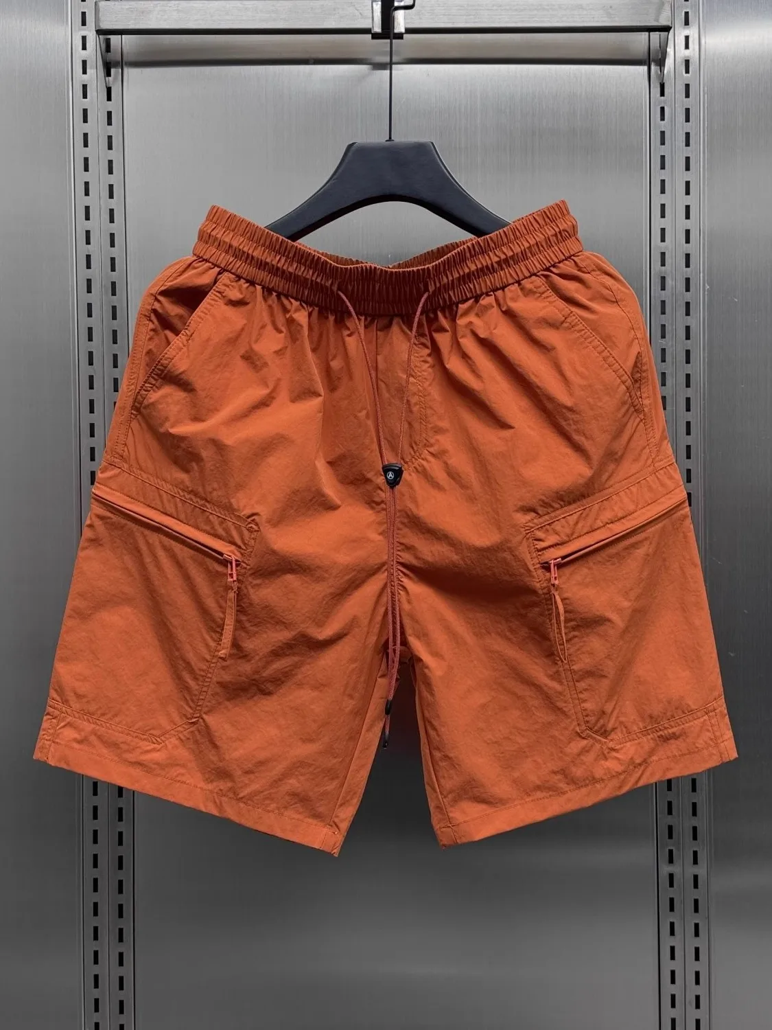 

Летние тонкие однотонные шорты-карго для мужчин: модные, свободные, быстросохнущие, повседневные, пляжные бриджи до колена