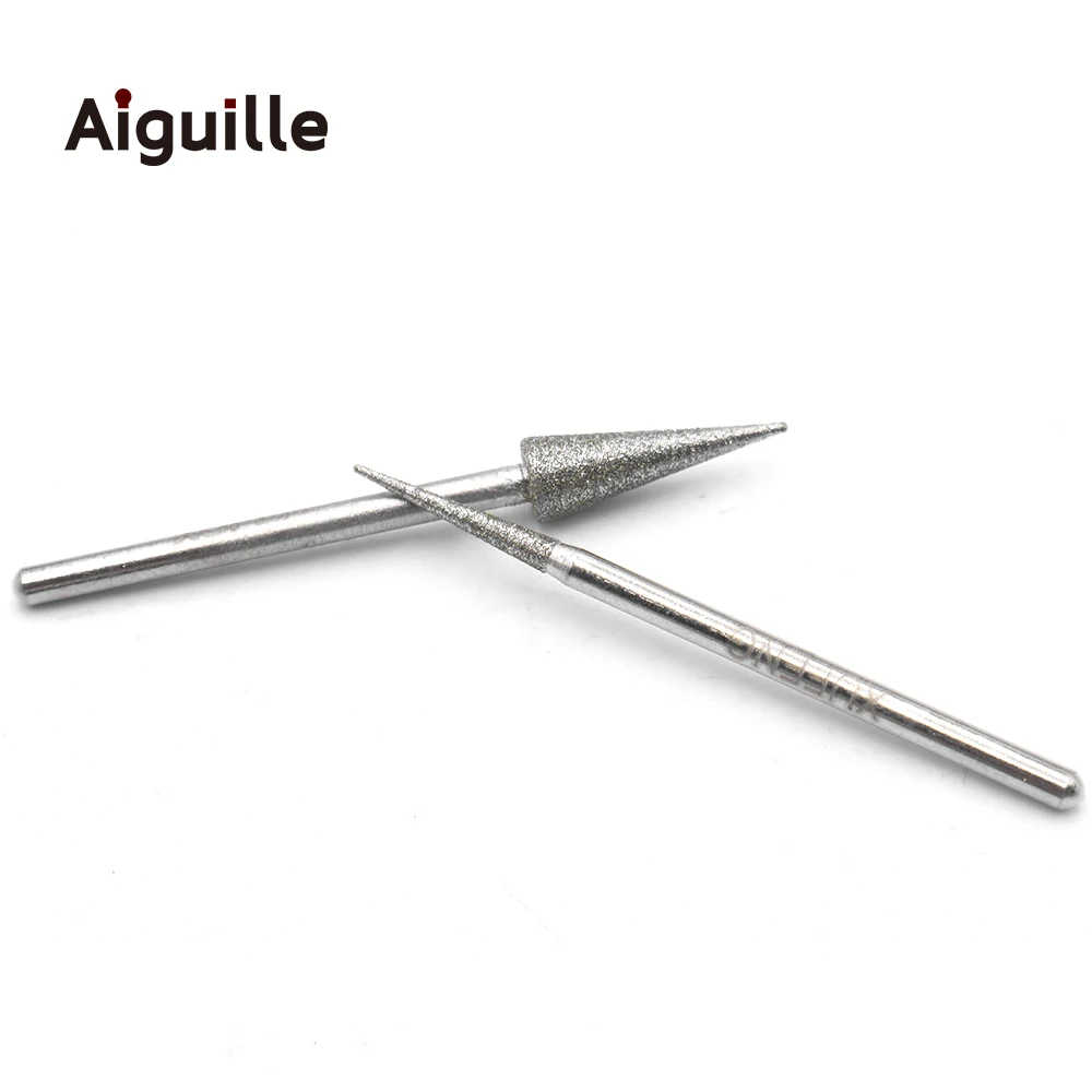 Alta qualidade 2.35mm 10 pçs 150 # diamante moagem bits guarda-chuva diamante ponto de perfuração diamante moagem rebarba polimento bits