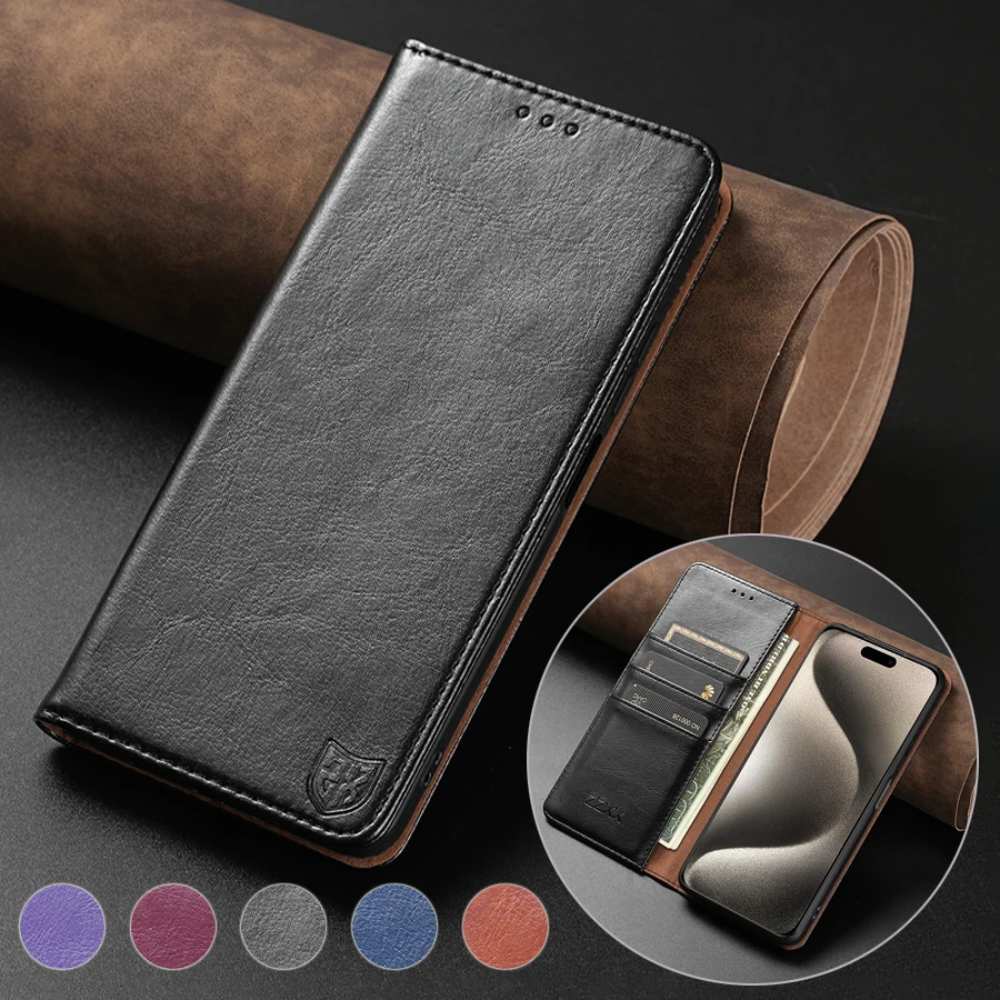 

Wallet Skin Friendly Card Slot Magnetic Flip Leather Case For iPhone 15 Pro Max 14 Plus 13 Mini 12 11 X XS XR SE 2022 2020 8 7