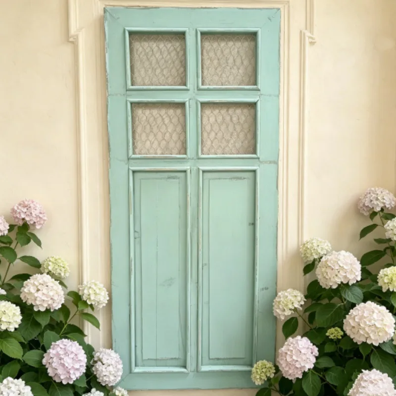 Foreign trade cross-border explosion courtyard solid wood false door decoration wall hanging B & B balcony fir doors