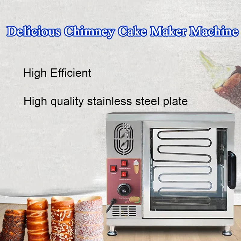

Chimney Bread Roll Baking Machine Ice Cream Bread Cone Maker Cake Baking Machine Kurtos Kalacs Oven with 2 Rollers