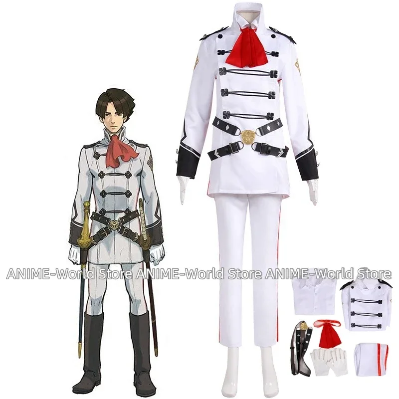 Anime The Great Ace Attorney Kazuma Asougi White Uniform Cosplay Costume Any Size