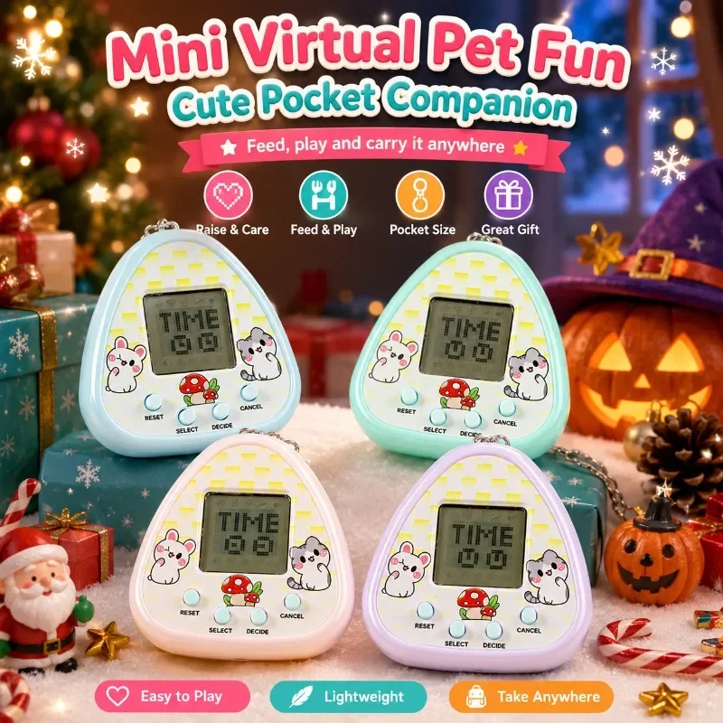 Handheld Mini Electronic Pet Simulator Device Novel Virtual Pet Raising Machine Gacha Toy Hanging Accessory
