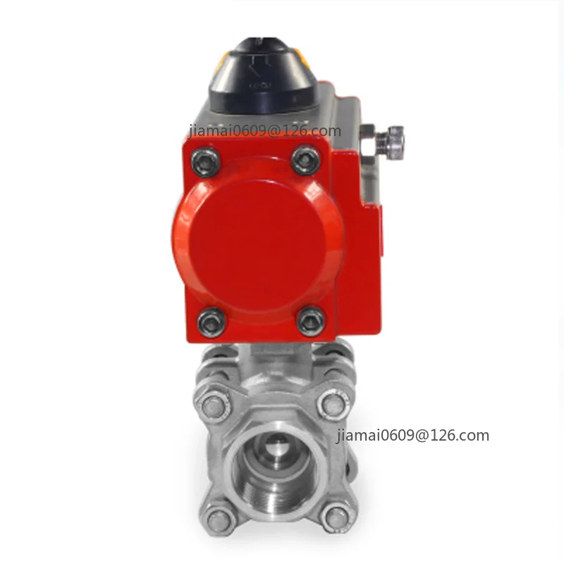DN8 DN10 DN15 DN20 DN25 DN32 DN40 DN50  Three Piece Pneumatic Ball Valve With High Platform 304 Double Acting Cylinder