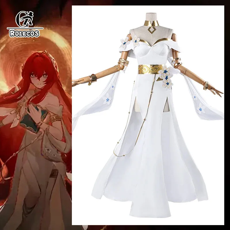 

ROLECOS Game Honkai Star Rail Tribios Tribbie Cosplay Costume Adult Tribbie White Women Dress Halloween Carnival Party Suit