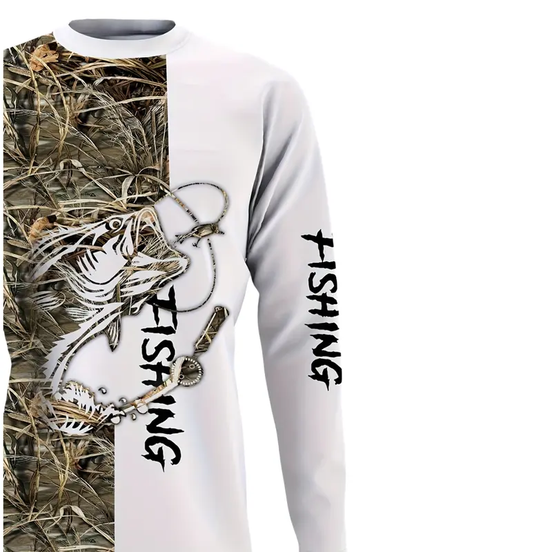 Fishing Shirts Men's T-Shirts Long Sleeve Mens Clothes Autumn Streetwear Crew Neck Pullovers Mens T Shirt Casual Men Clothing - Image 6