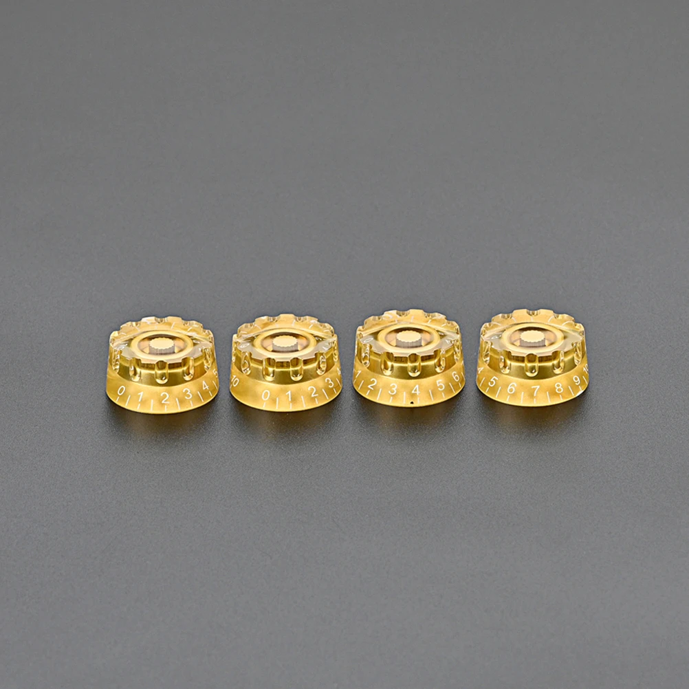 

4 Pcs Electric Guitar Knob Bass Knobs Volume Musical Instrument Tone Yellow Switch for and Control
