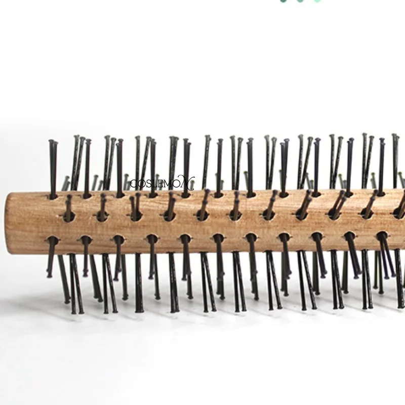 Straight Curly Hair Styling Comb High Temperature Resistant Anti-static Hairdressing Tools Round Wooden Massage Comb