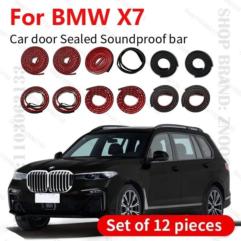 

For 2018-2025 BMW X7 G07 Car Door Seal Strip Rubber Double Layer Sealing Protector Soundproof Dustproof Seal Strip 12PCS Set