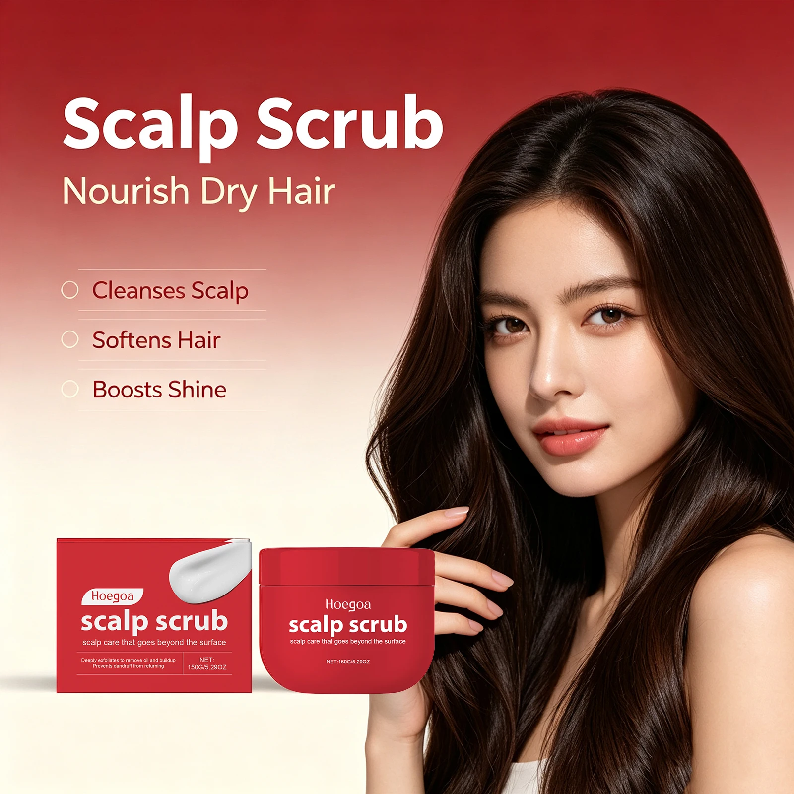 Scalp Scrub Deep Cleansing Exfoliator Remove Oil Buildup Dandruff Relief Itching Refreshing Scalp Smoothes Strands Hair Care