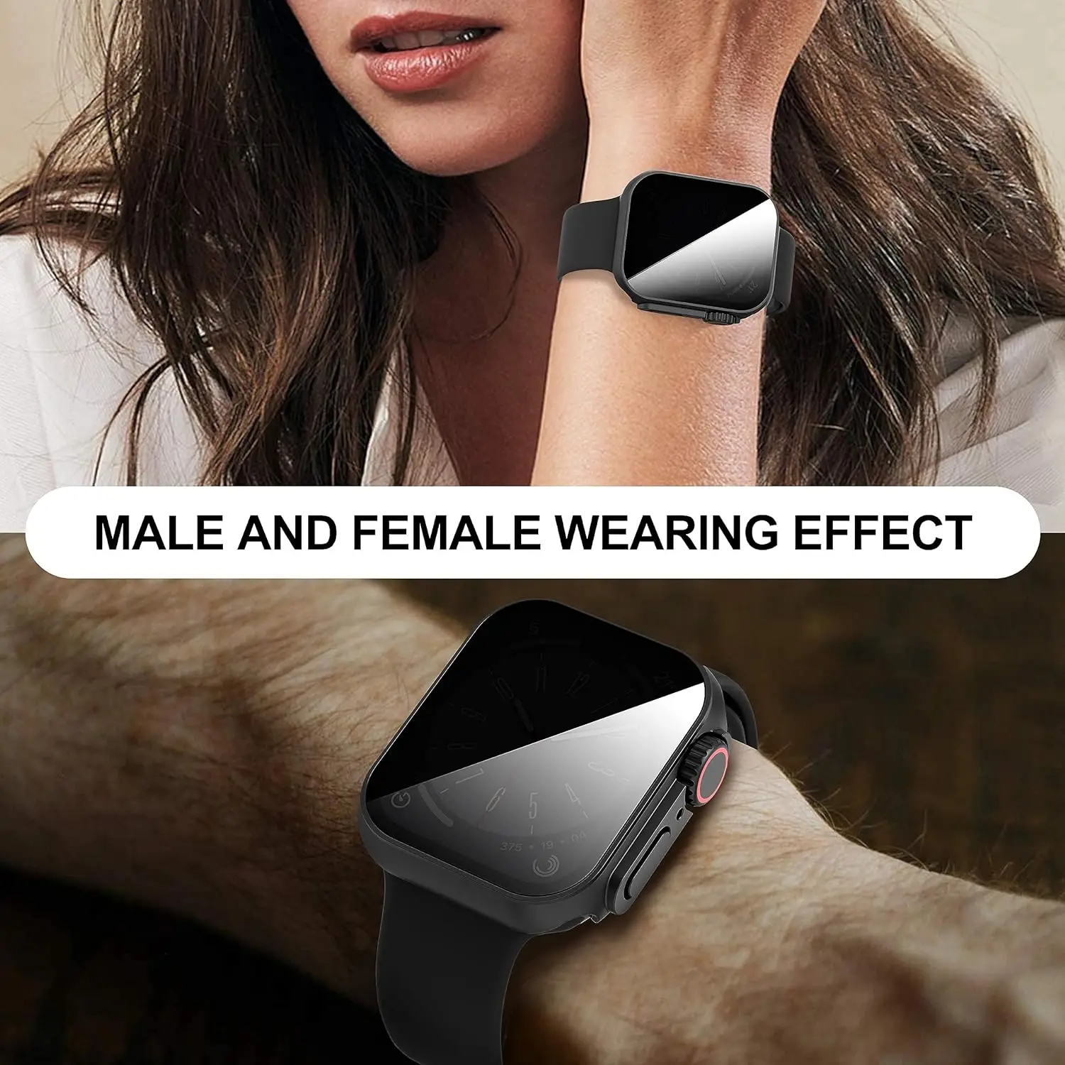 Privacy + Glazen Hoes Voor Apple Watch 40Mm 41Mm 44Mm 45Mm Anti-Spy Screen Protector Beschermende Film Voor Iwatch Serie 9/8/7/6/5/Se