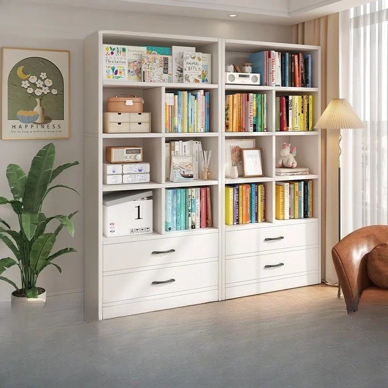 Bookshelf floor simple large-capacity free combination multi-layer with pumping storage cabinet children's picture book rack