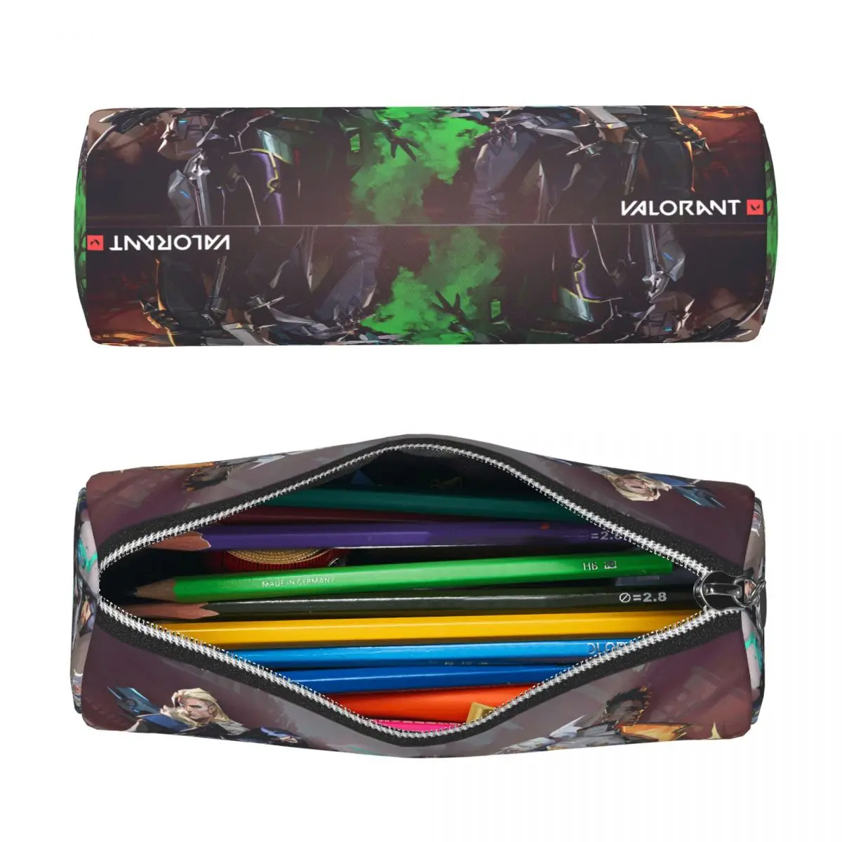 Valorant Shooting Game Computer Pencil Case for Boys Girls School Cylinder Pen Box Pencil Bag Pencil Pouch