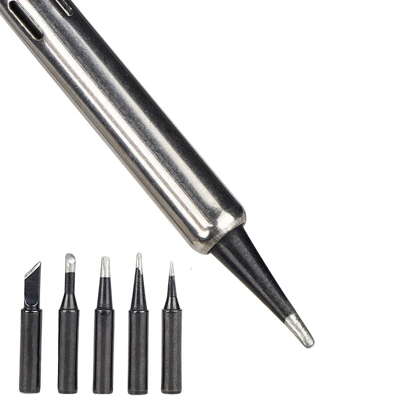 900M-T Series Copper Soldering Tips Set I B K 3C 2.4D Shapes Welding Iron Head for Electronic Repair Welding Maintenance Tools